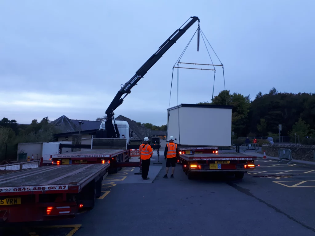 Modular Changing Places Toilet Being Craned In