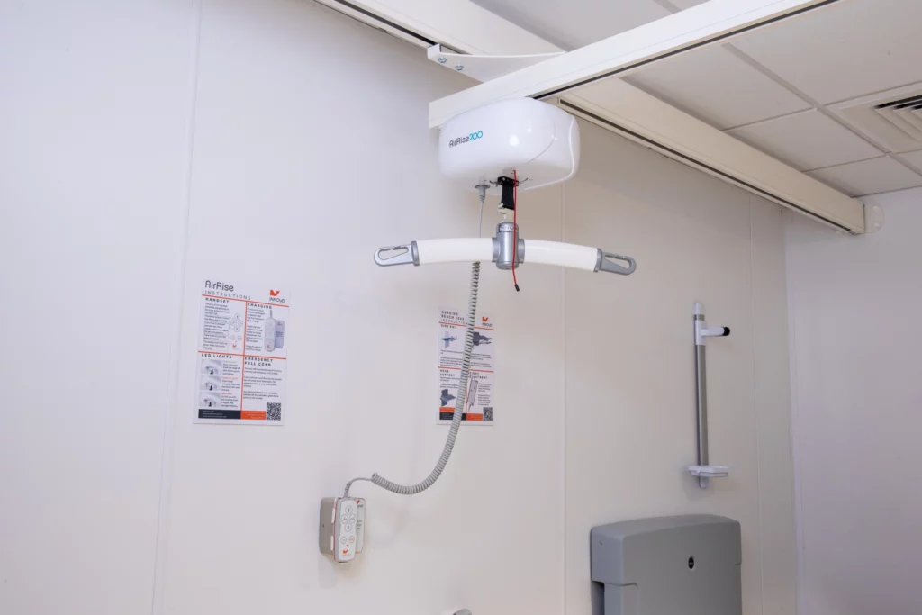 AirRise 200 hoist inside Lloyds Bank Changing Places toilet